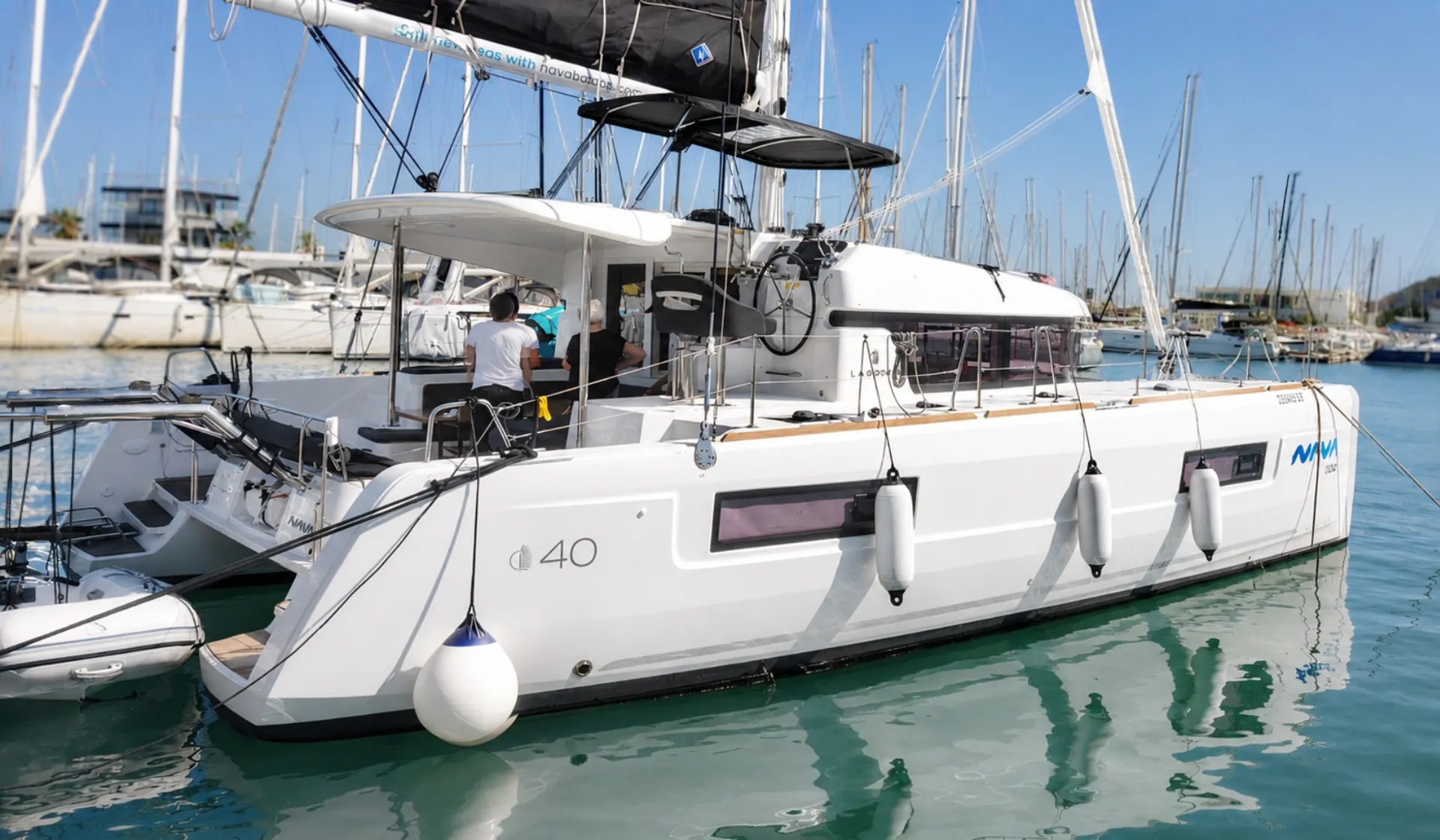 Croatia Bareboat Catamaran Lagoon 40 LINDA in port