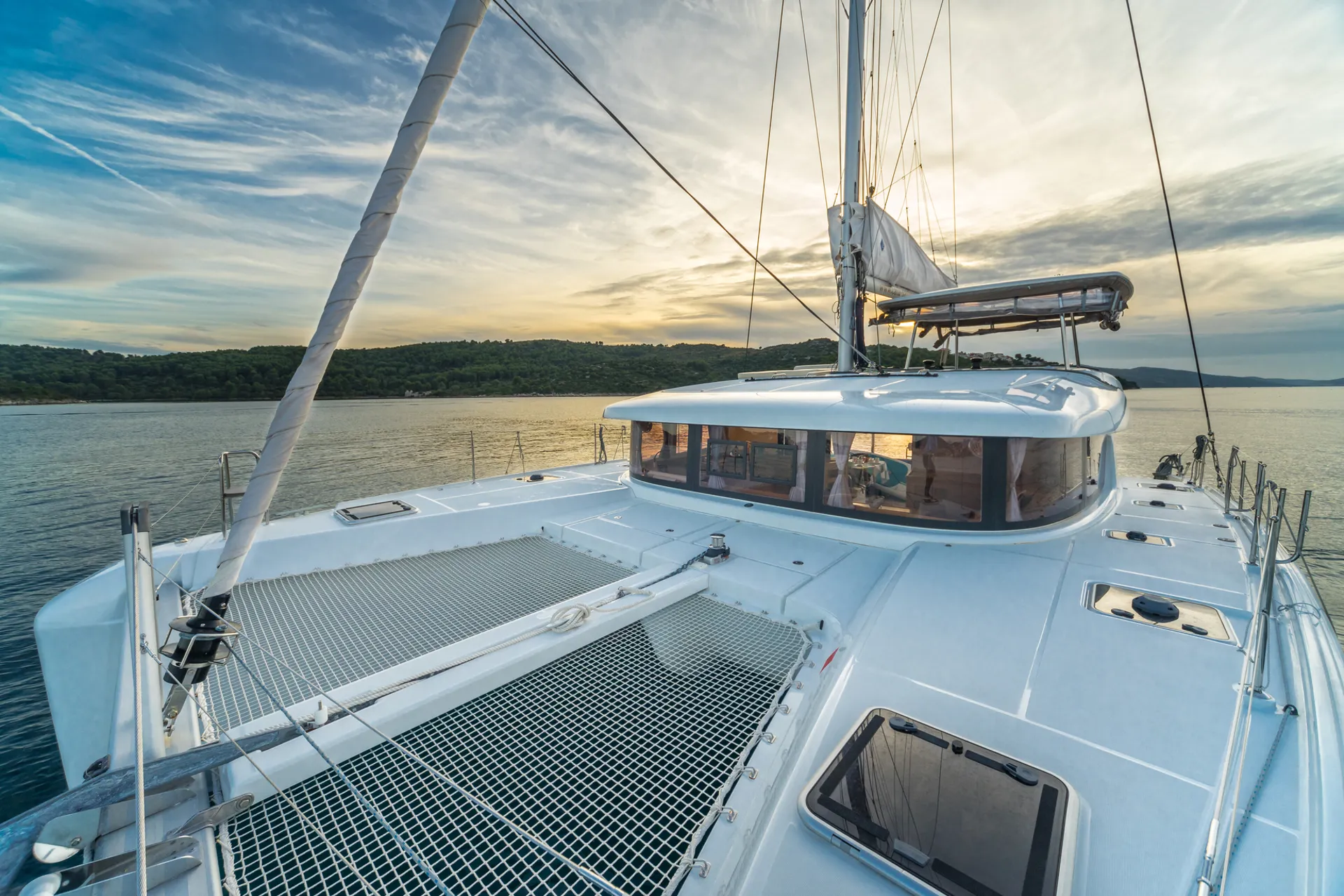 Croatia Bareboat Catamaran Lagoon 42 AVENTUS foredeck