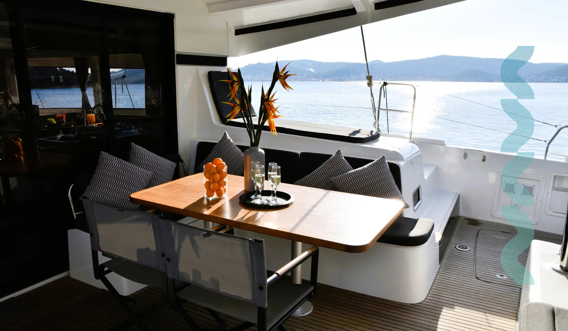 Croatia Bareboat Catamaran MAHI MAHI aft deck seating