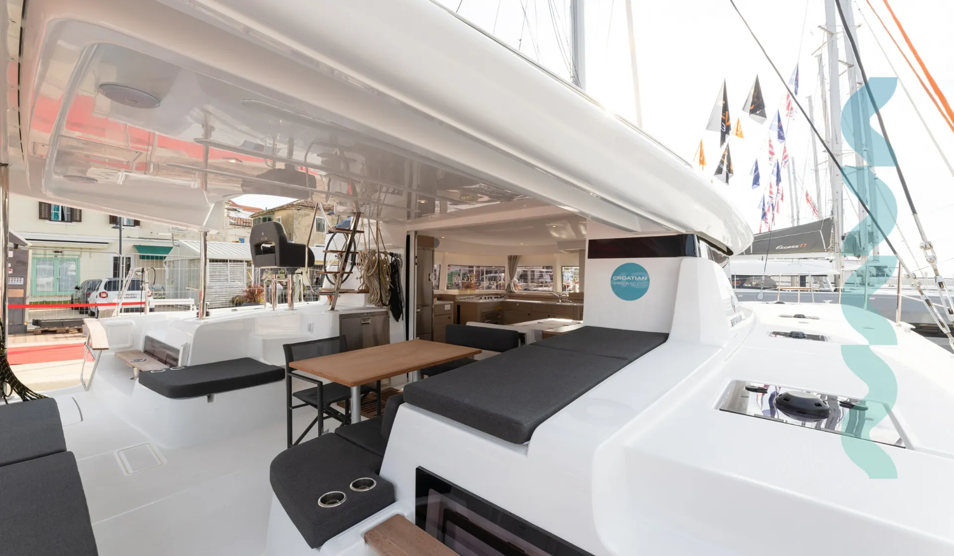Lagoon 43 Croatia Bareboat Catamaran LA ROSE aft deck