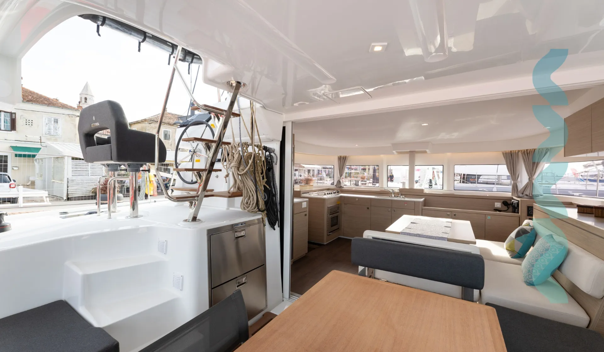 Lagoon 43 Croatia Bareboat Catamaran LA ROSE saloon