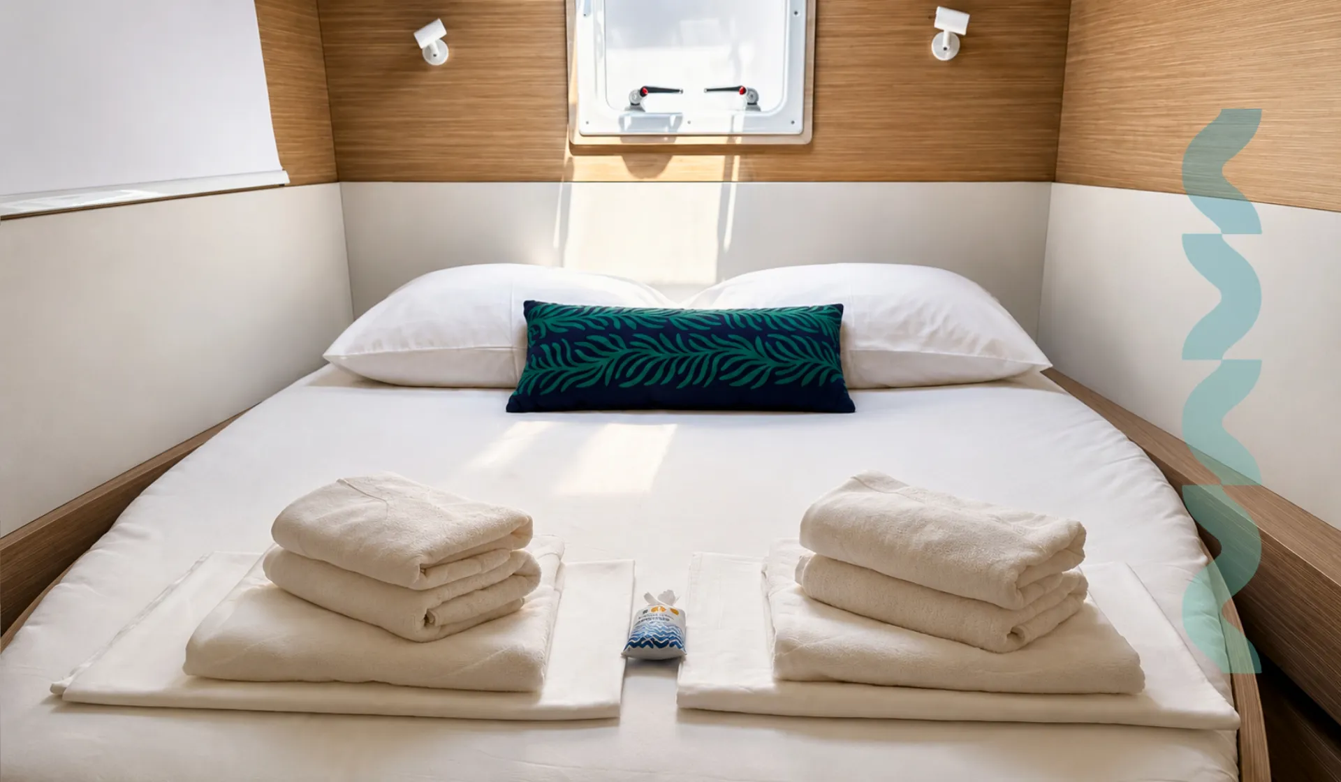 Lagoon 43 Croatia Bareboat Catamaran LA ROSE cabin