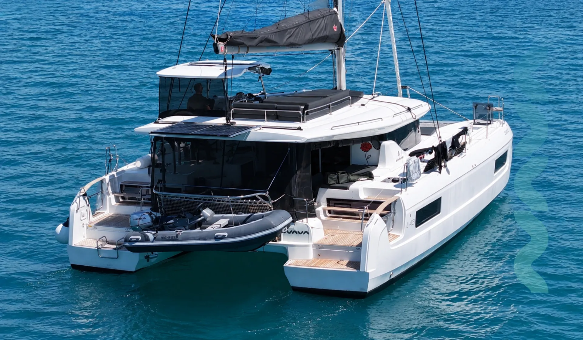 Lagoon 43 Croatia Bareboat Catamaran LA ROSE aft deck