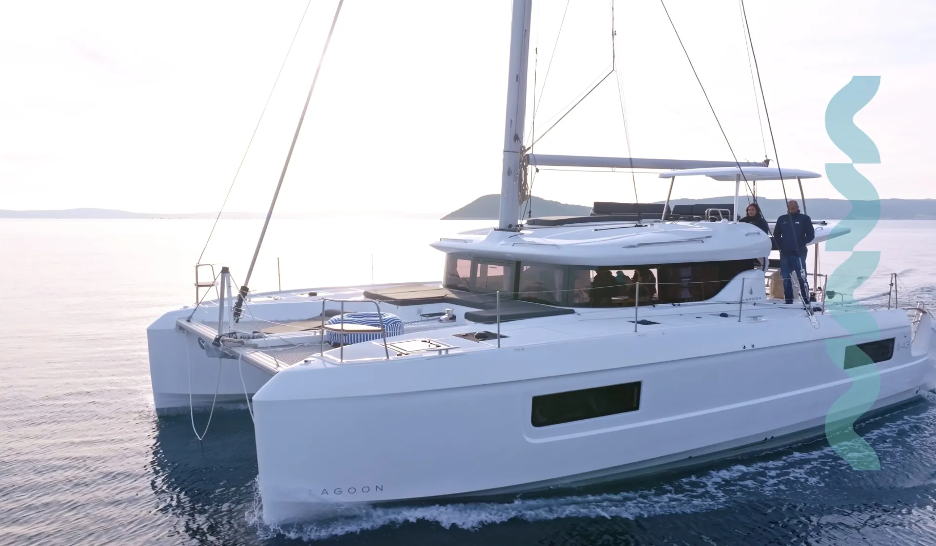 Lagoon 43 Croatia Bareboat Catamaran LA ROSE underway
