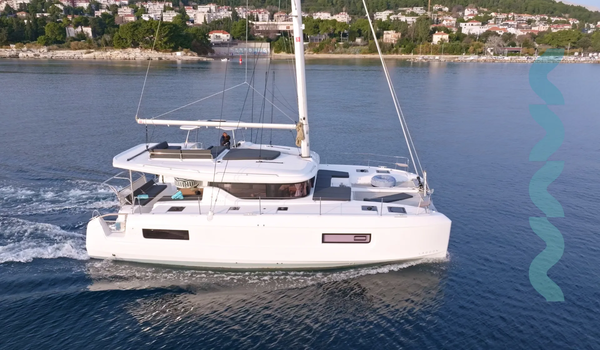 Lagoon 43 Croatia Bareboat Catamaran LA ROSE starboard side