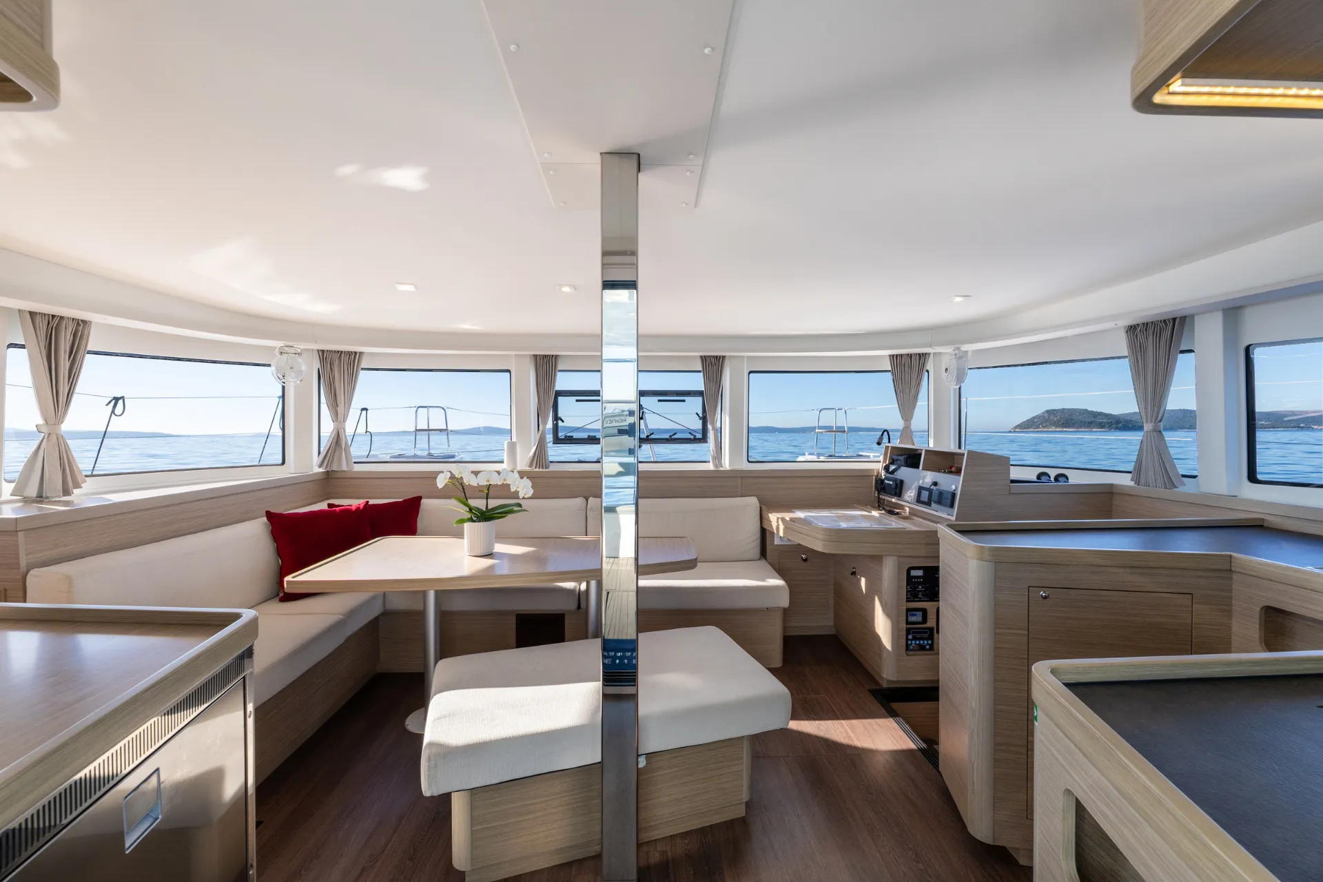 Croatia Bareboat Catamaran SAX IV Lagoon 42 main saloon