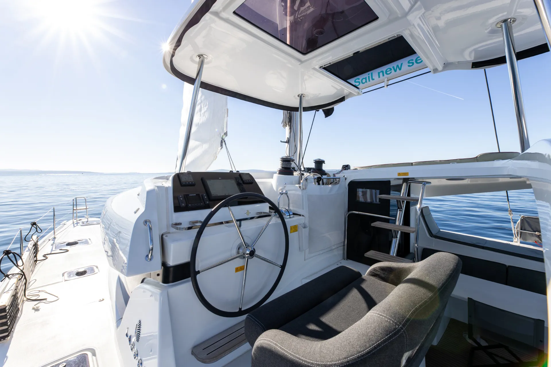 Croatia Bareboat Catamaran SAX IV Lagoon 42 helm station