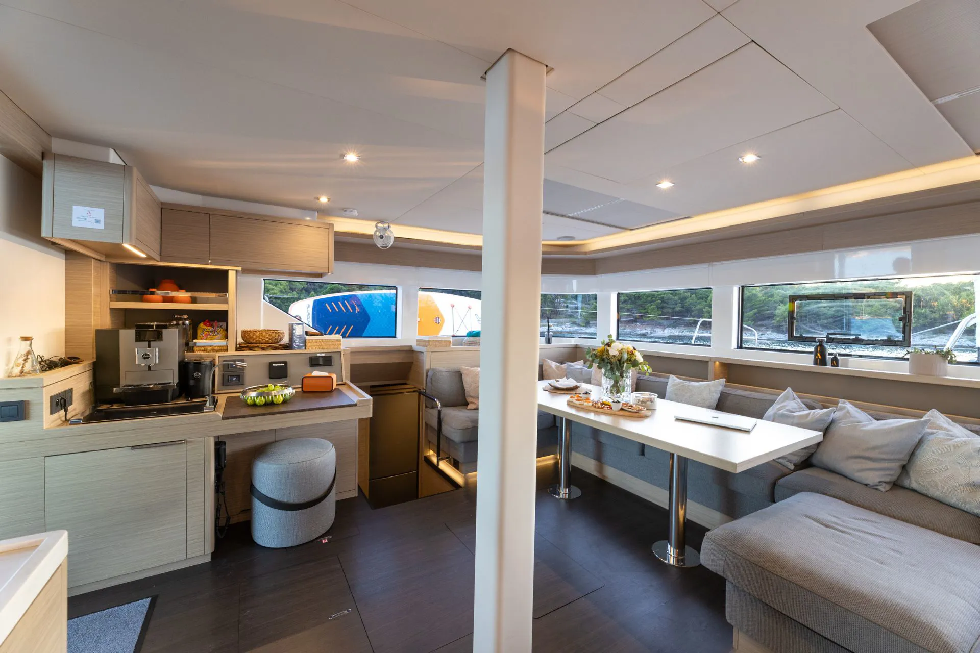 Croatia Crewed Catamaran ARTISAN - 2025 Lagoon 55 main saloon