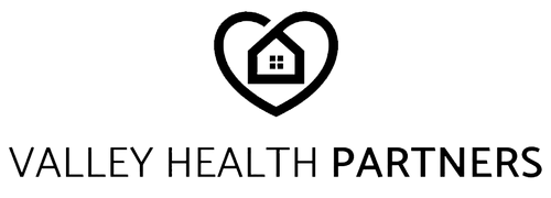 Logo with stylized letters VHP in black on a transparent background.