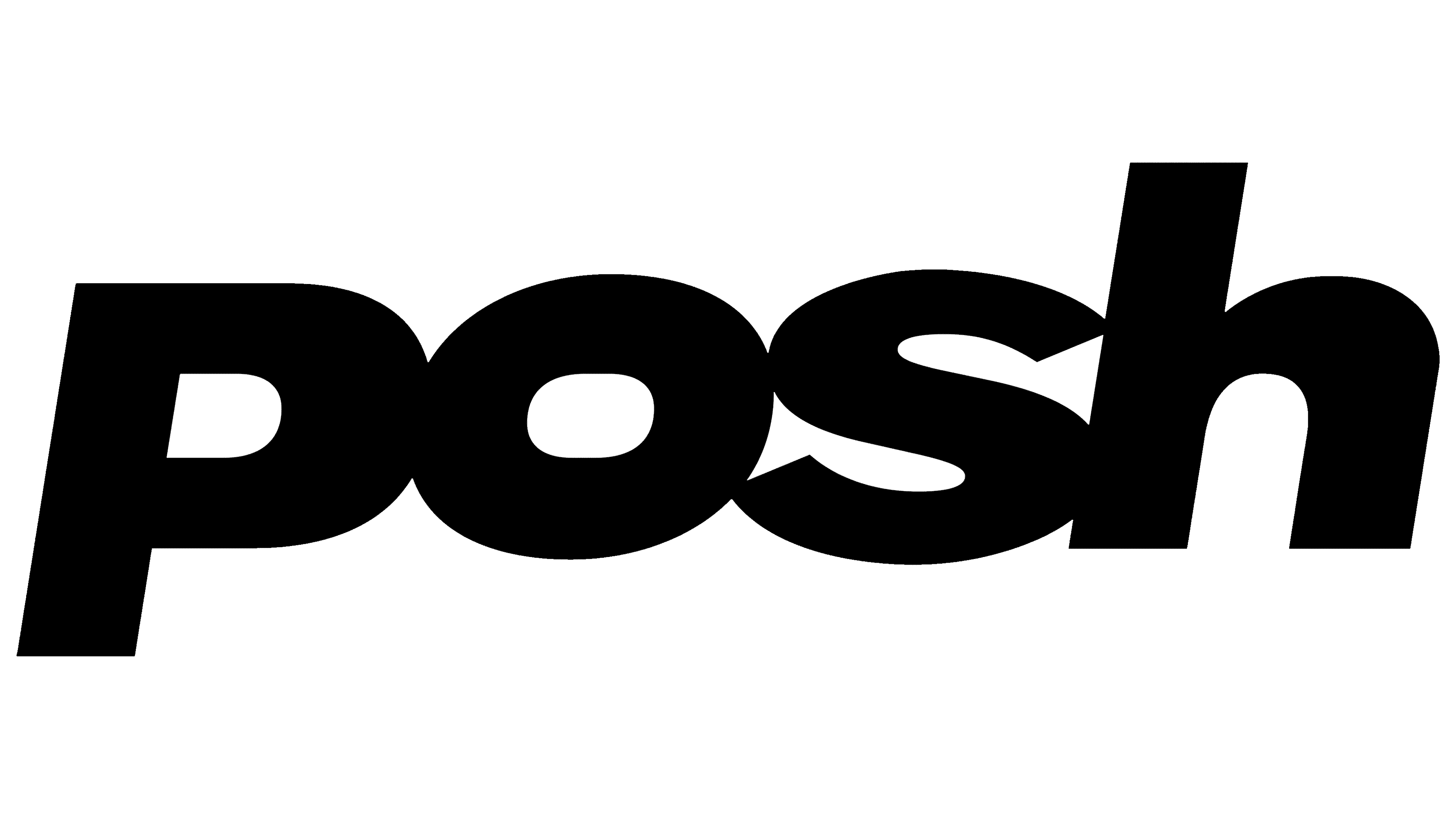POSH brand logo in black with stylized curved letters forming the word POSH