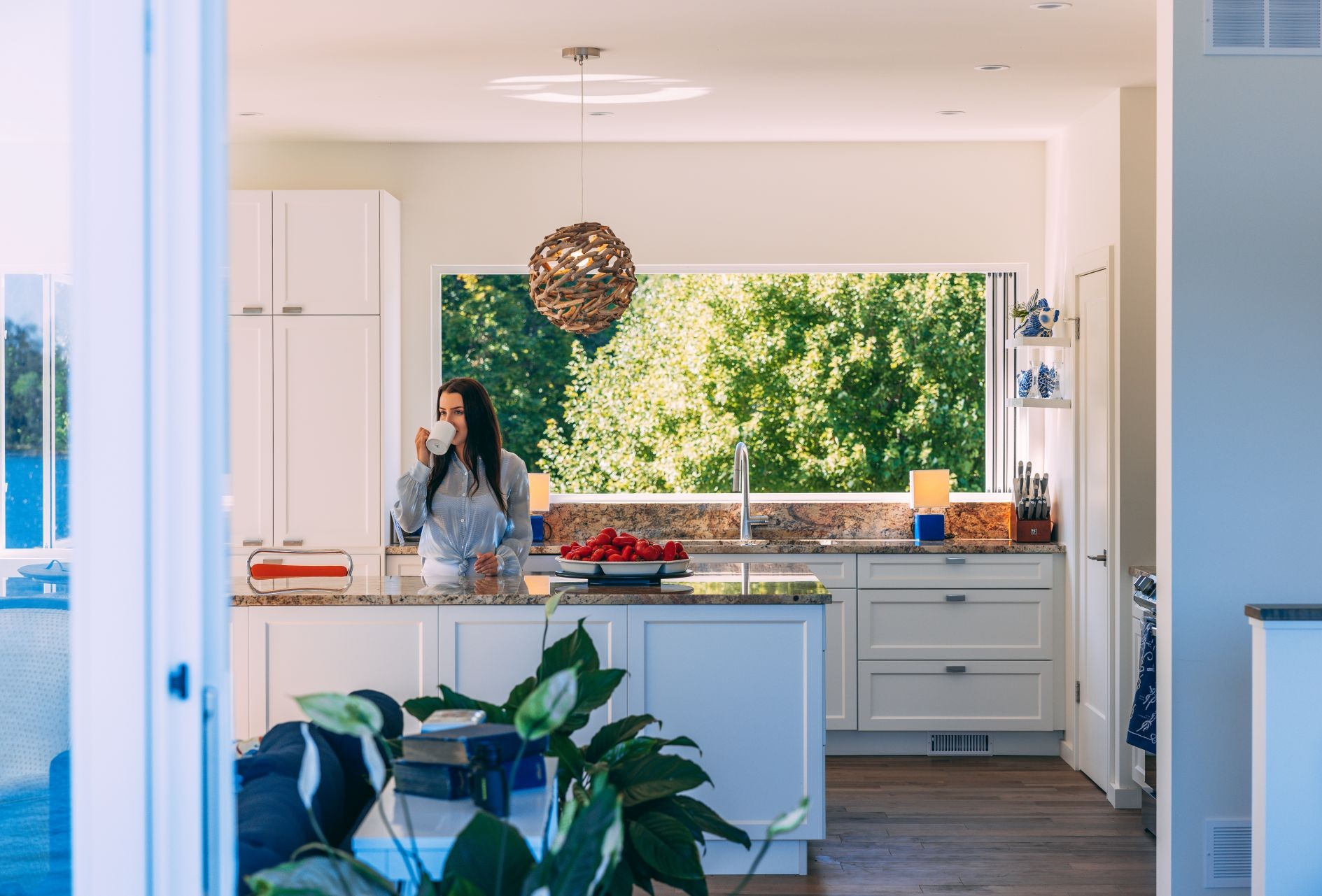 small house open concept kitchen and living room