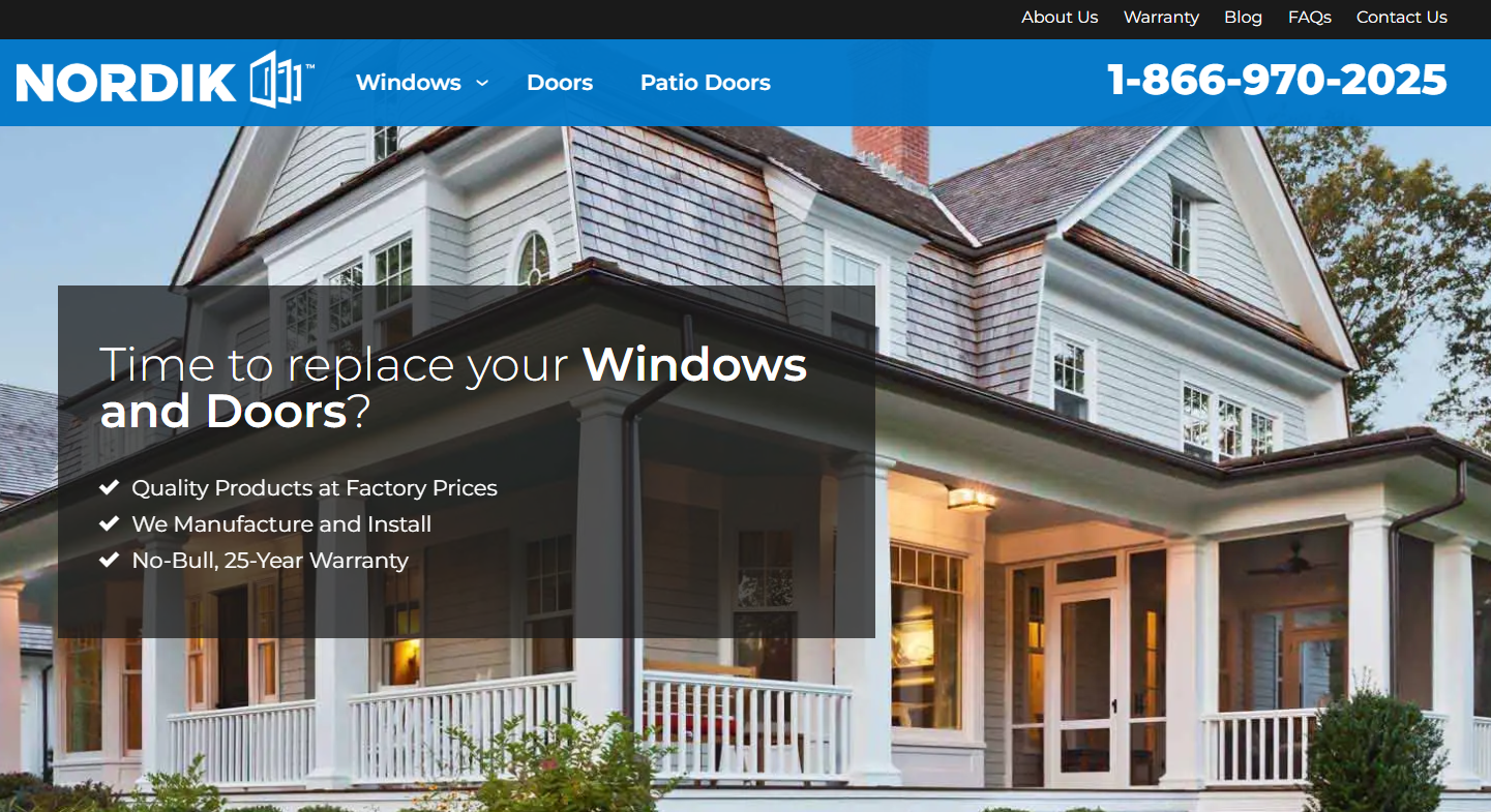 Nordik window company Hamilton