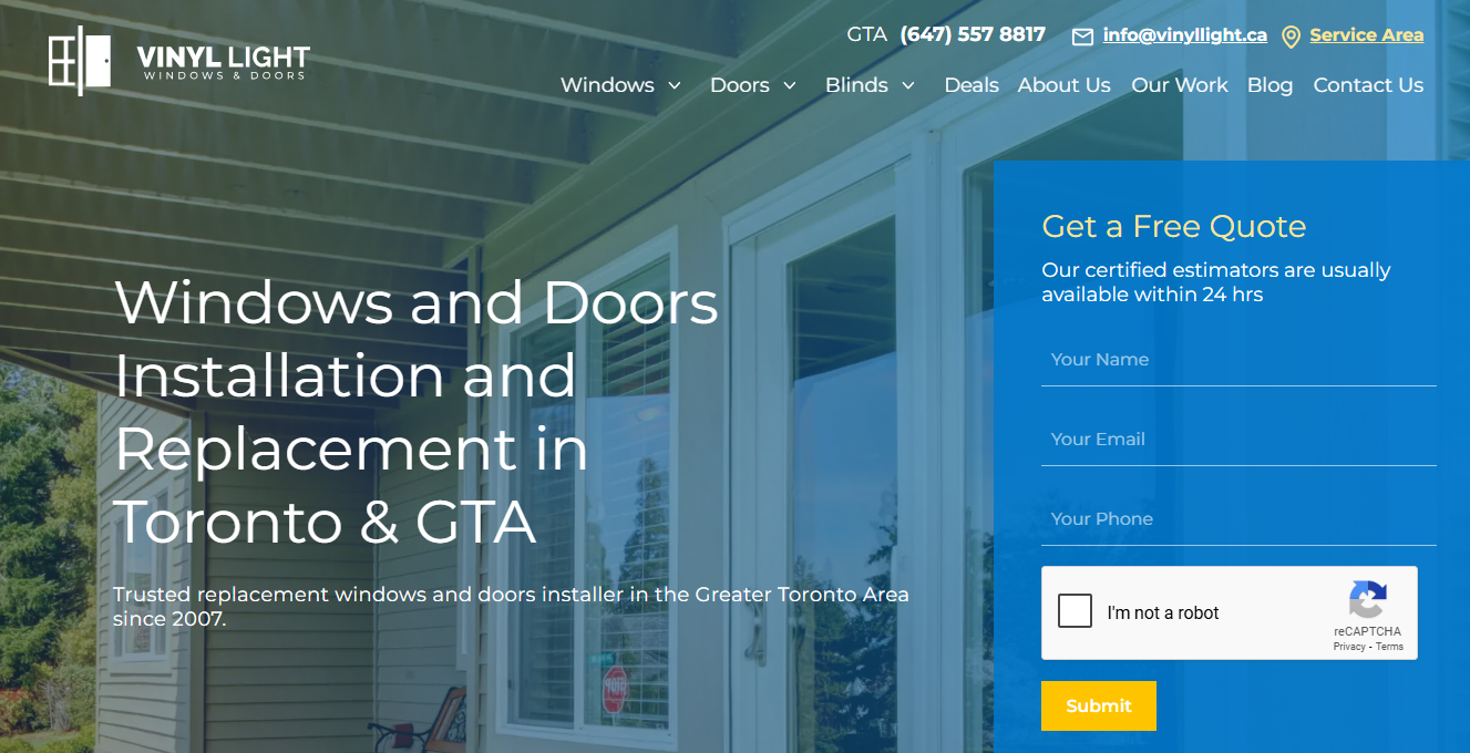 Vinyl Light window company Toronto
