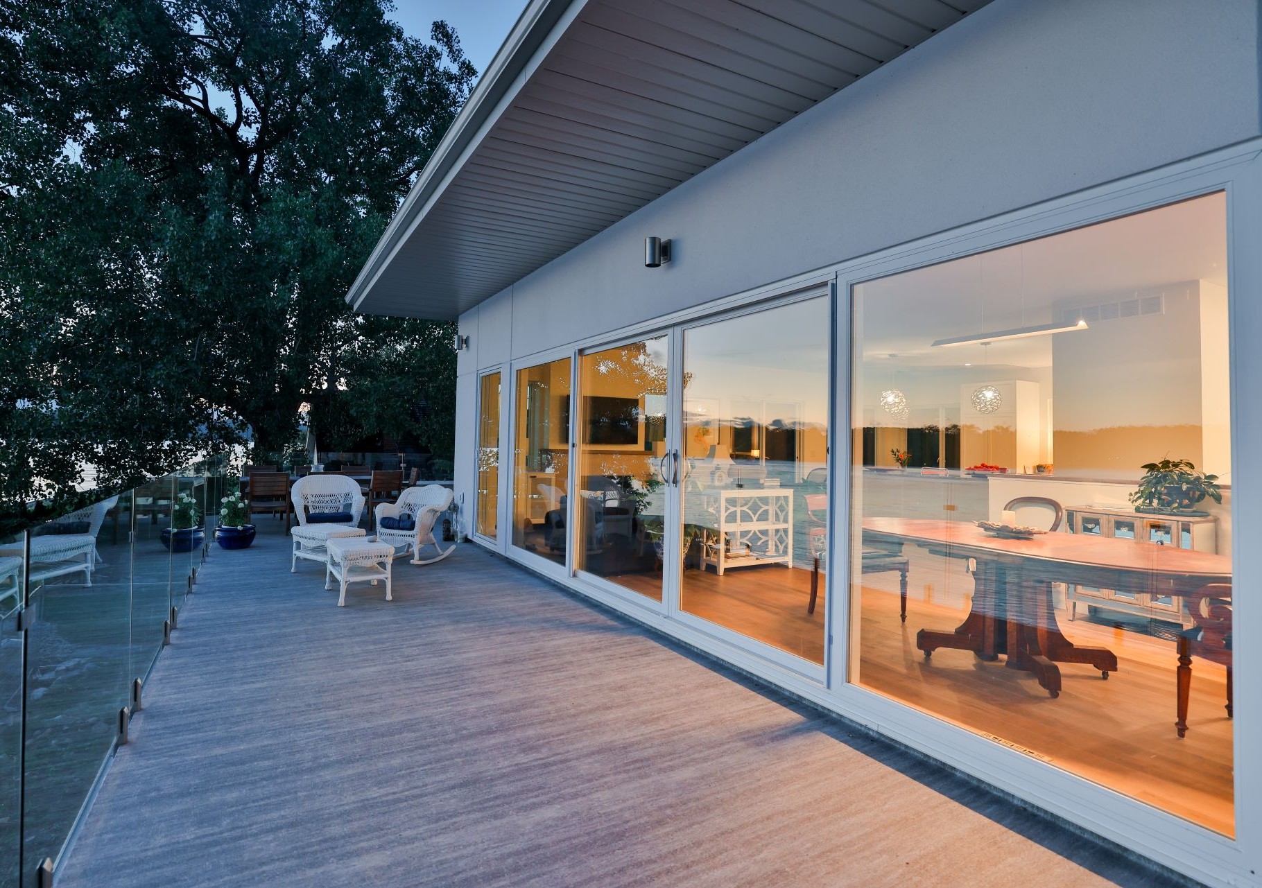 patio with sliding glass doors