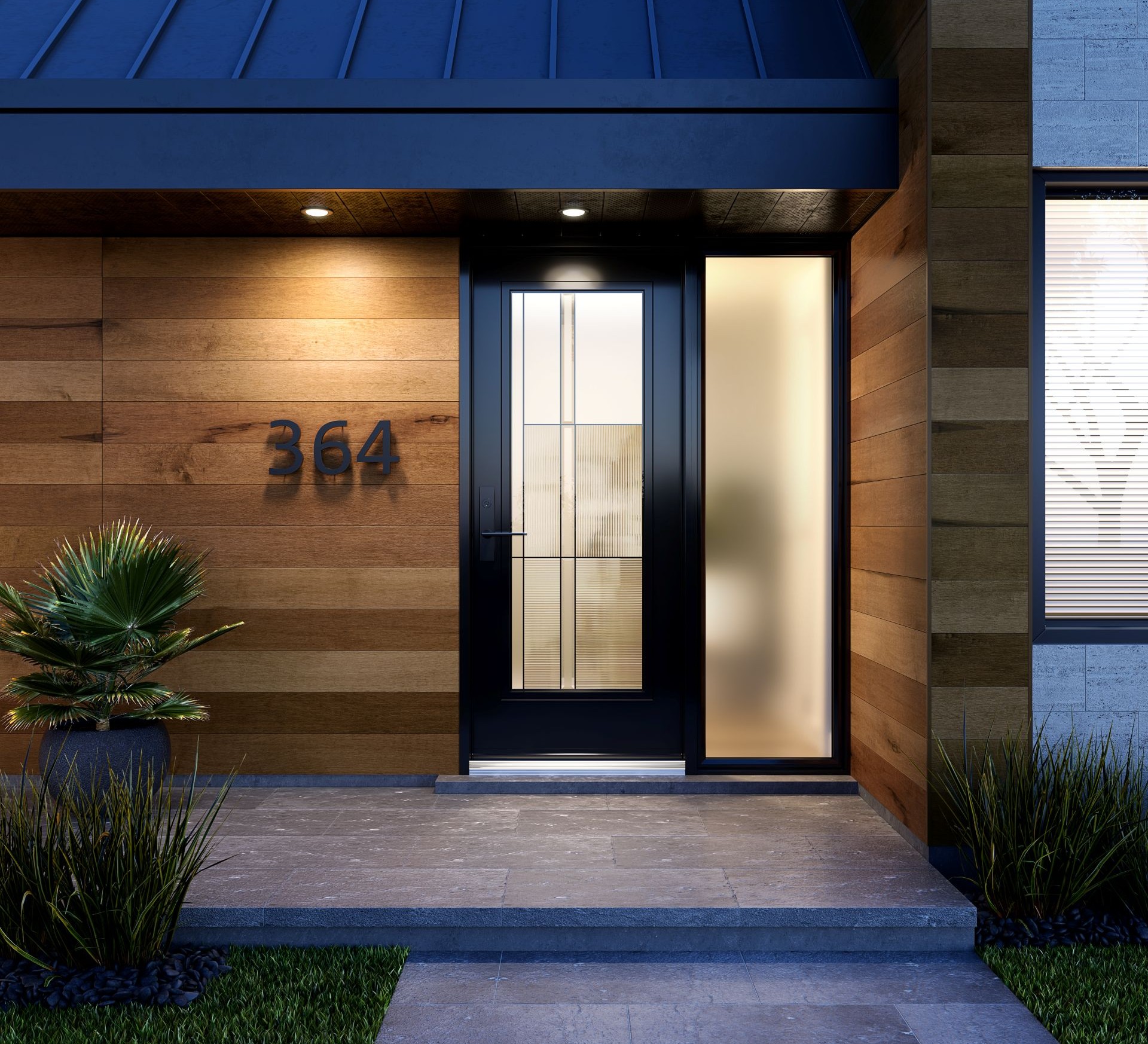 front door with one sidelight