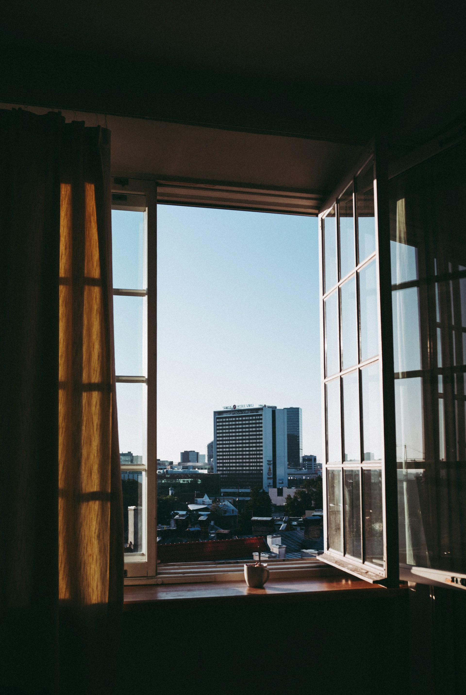 French window opening inwards