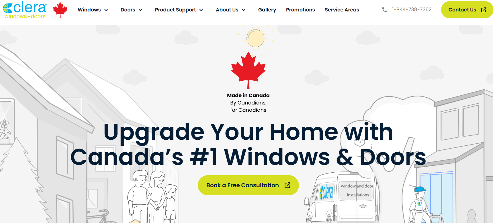 Clera Windows and Doors homepage