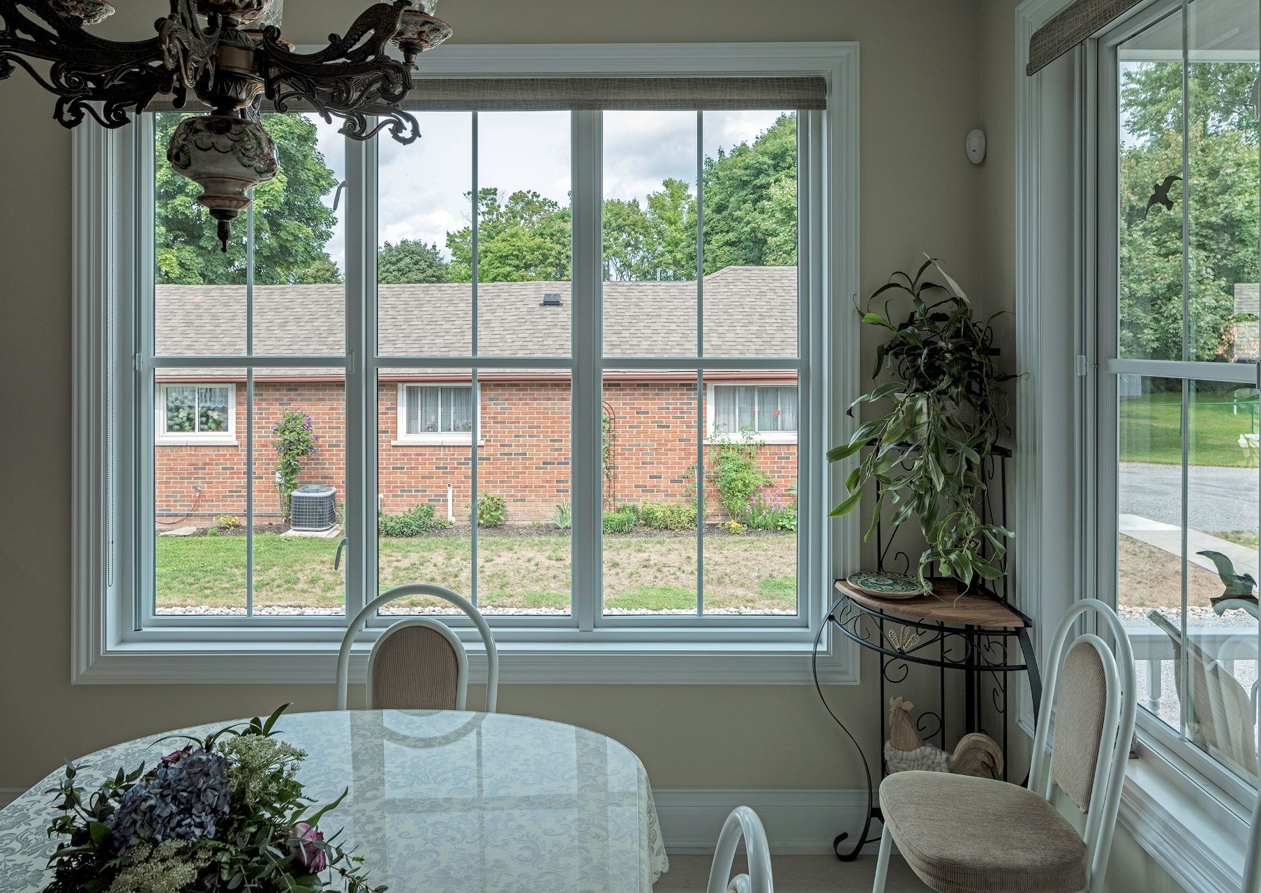 dining room windows with roller shades window coverings