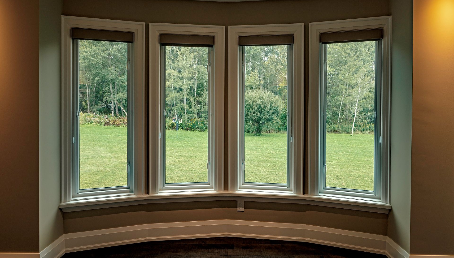 bow window with four window panels