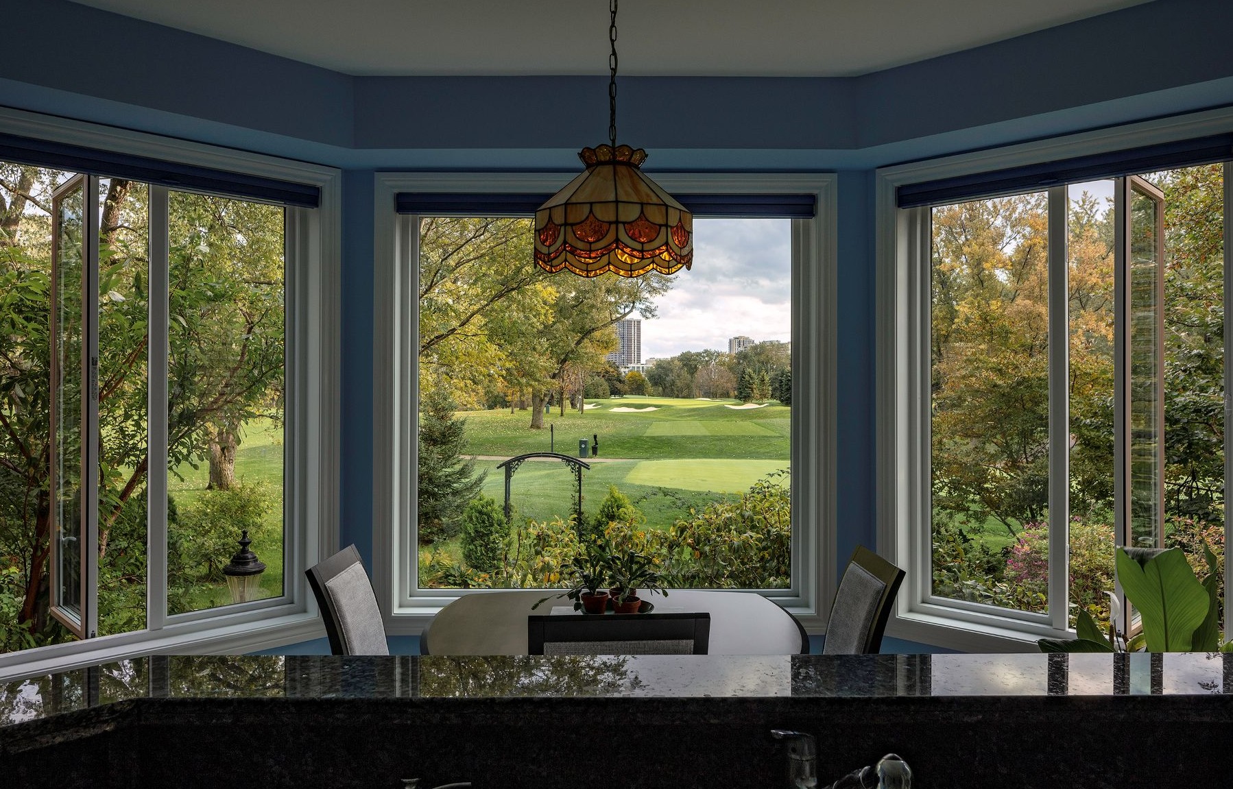 dining room with argon gas windows