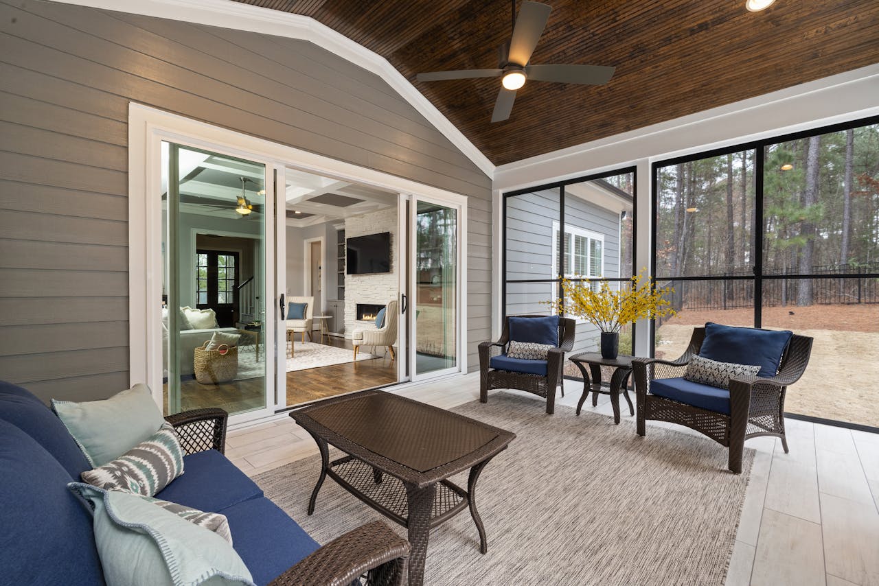 rustic style sunroom