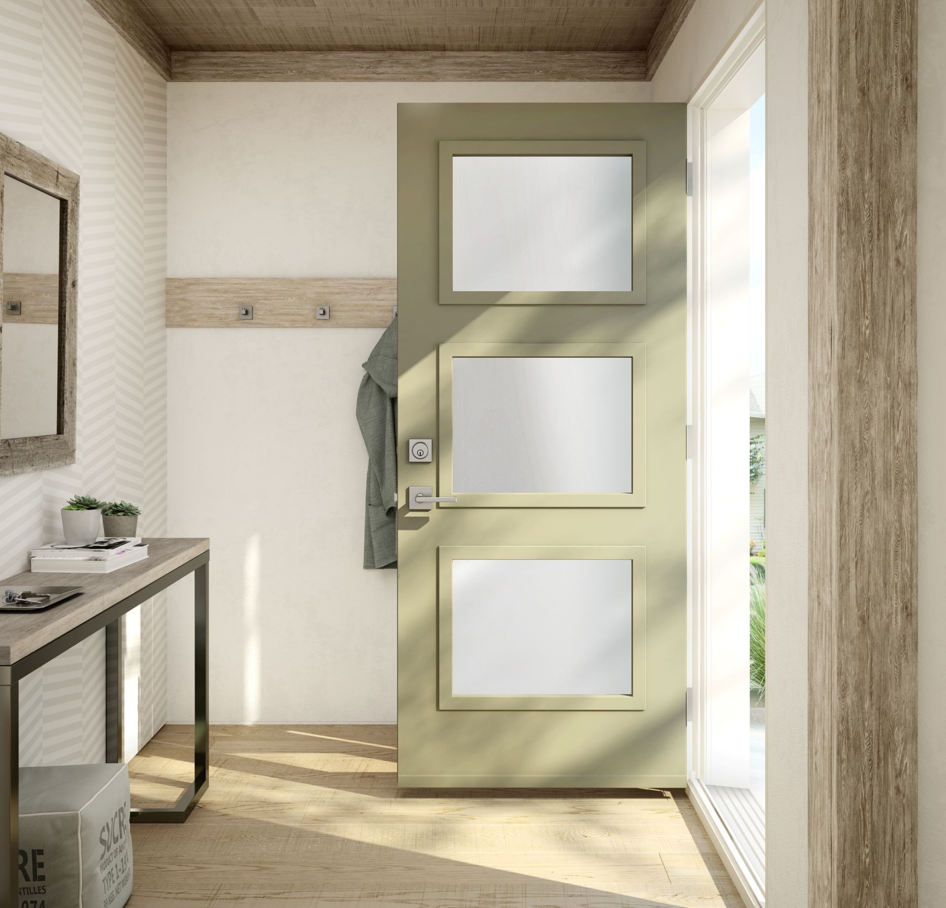 sage green front door