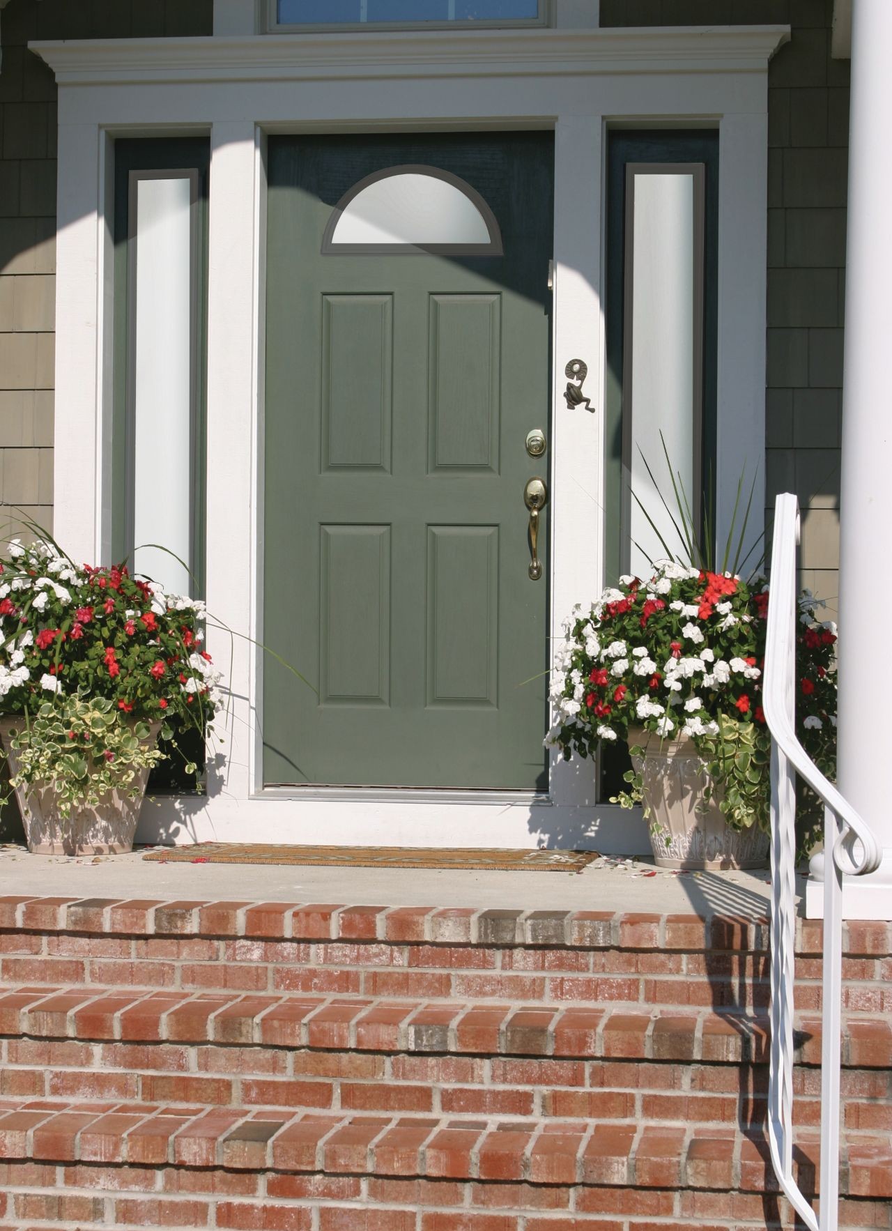 dark green front door