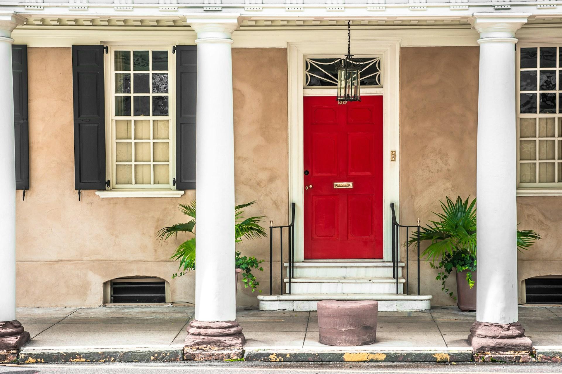 red front door