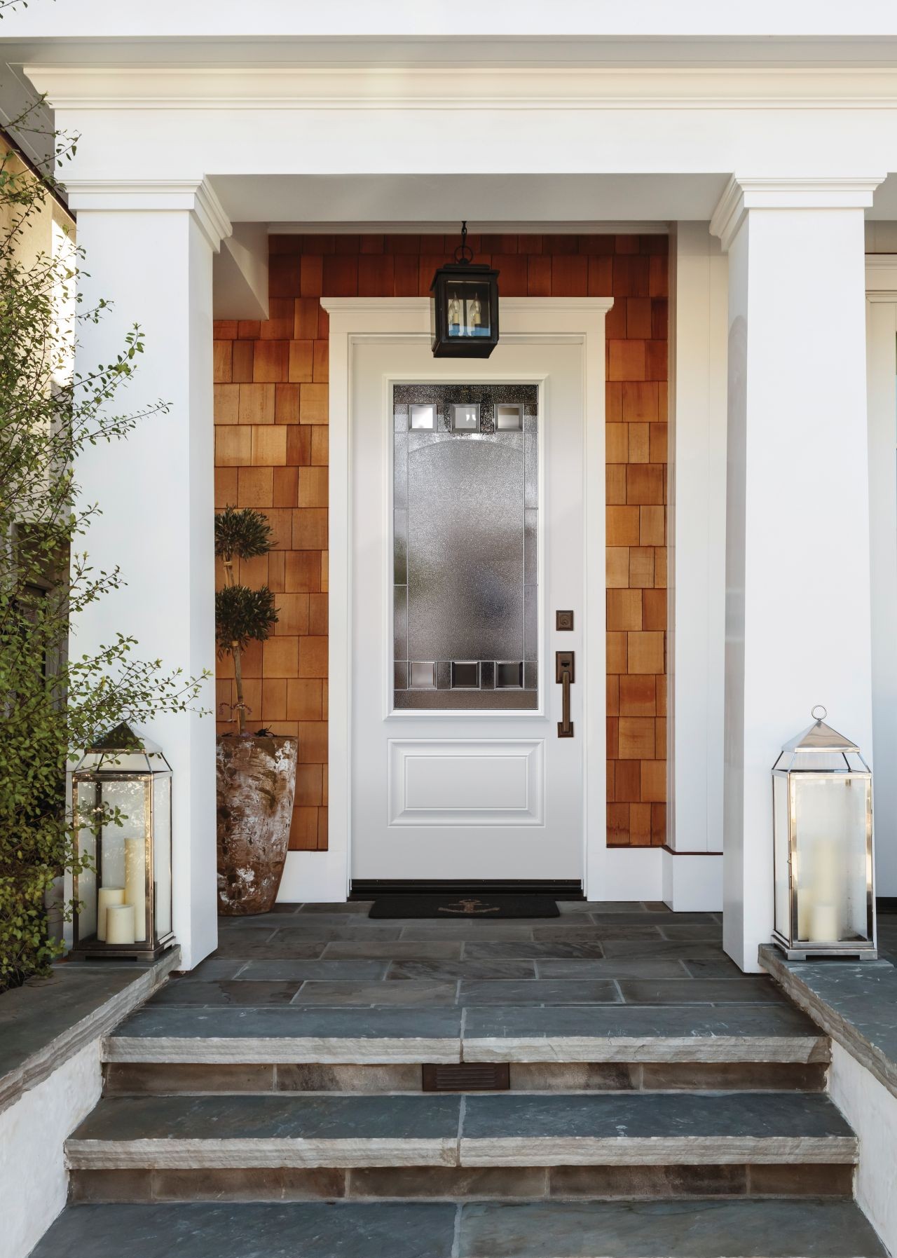 white front door