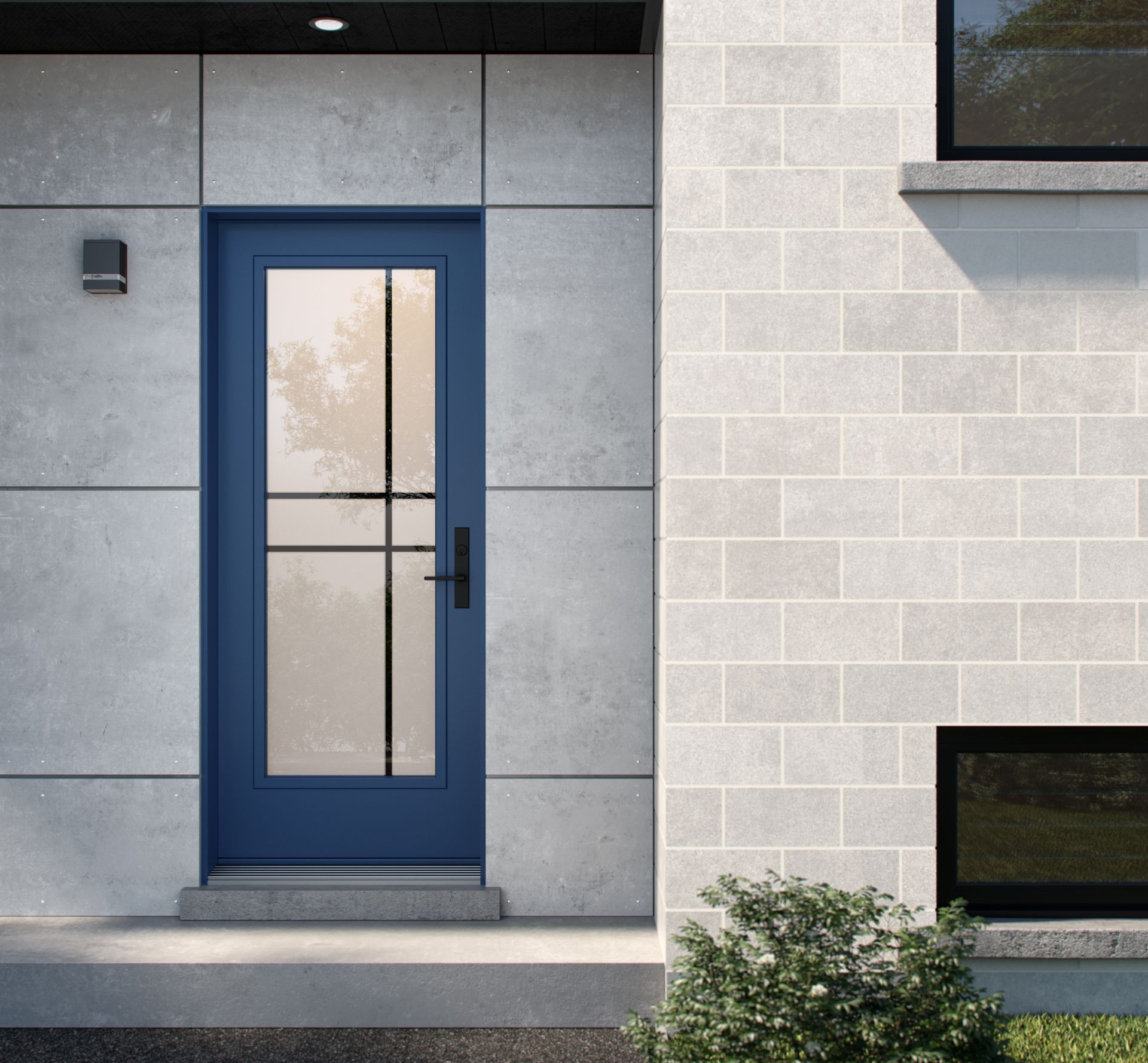 dark blue front door