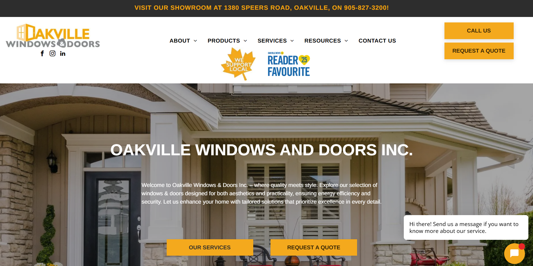 Oakville Windows and Doors homepage