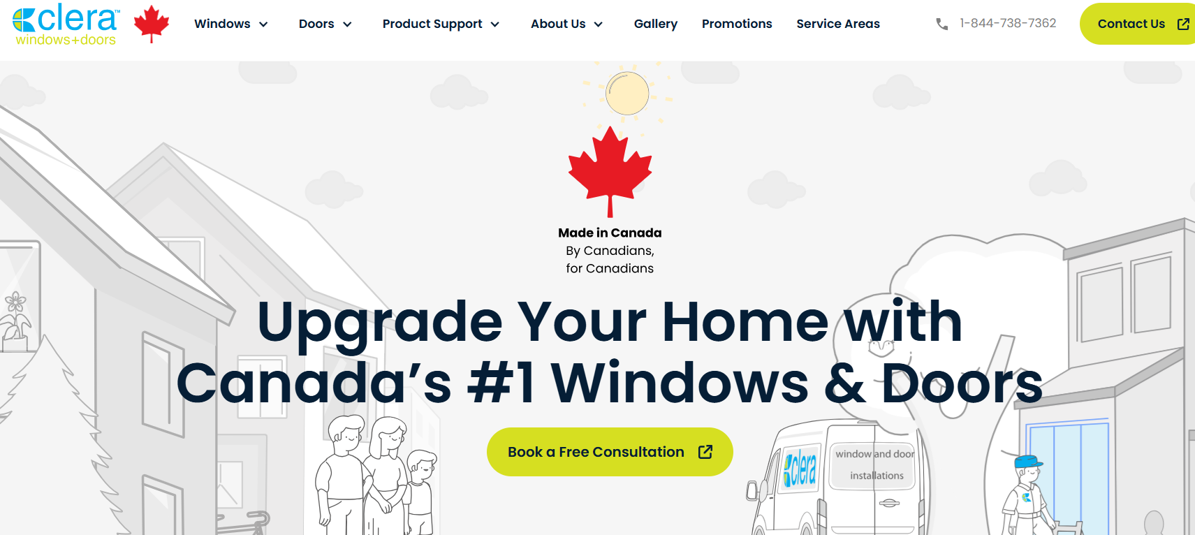 Clera Windows + Doors homepage