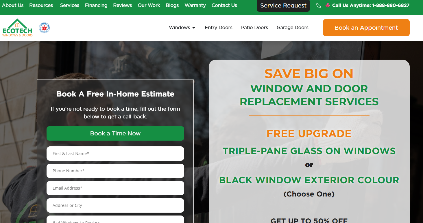 EcoTech Windows & Doors homepage