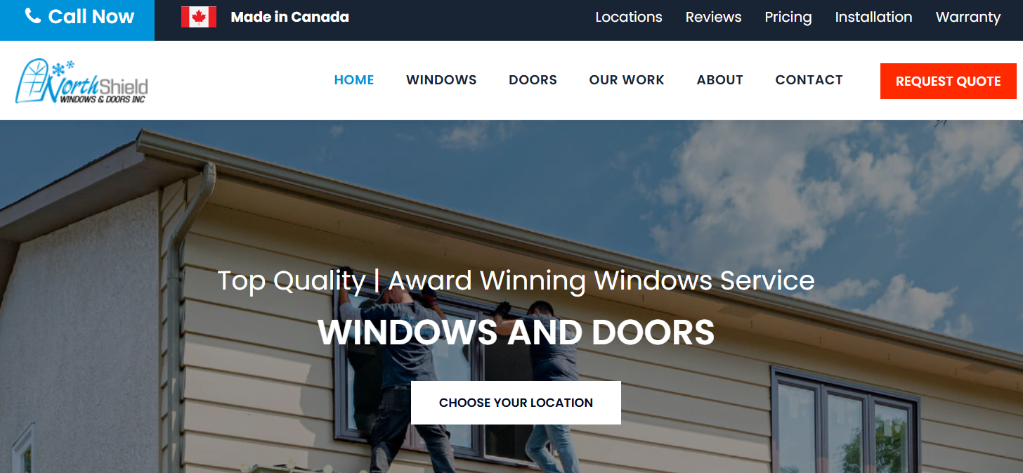 NorthShield Windows & Doors Inc. homepage