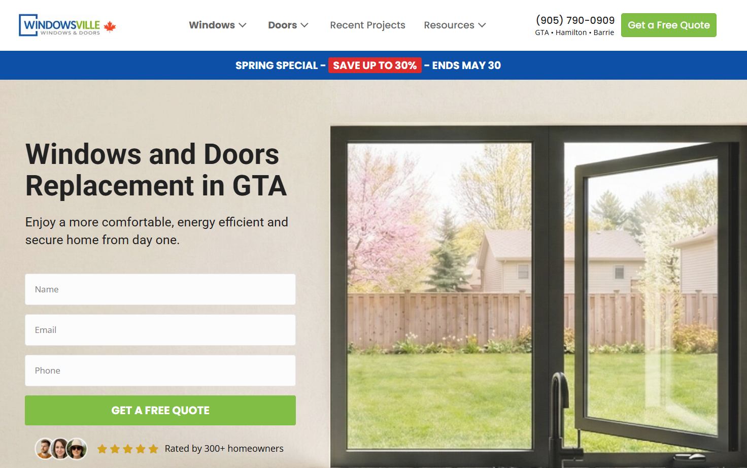 Windowsville Windows and Doors homepage