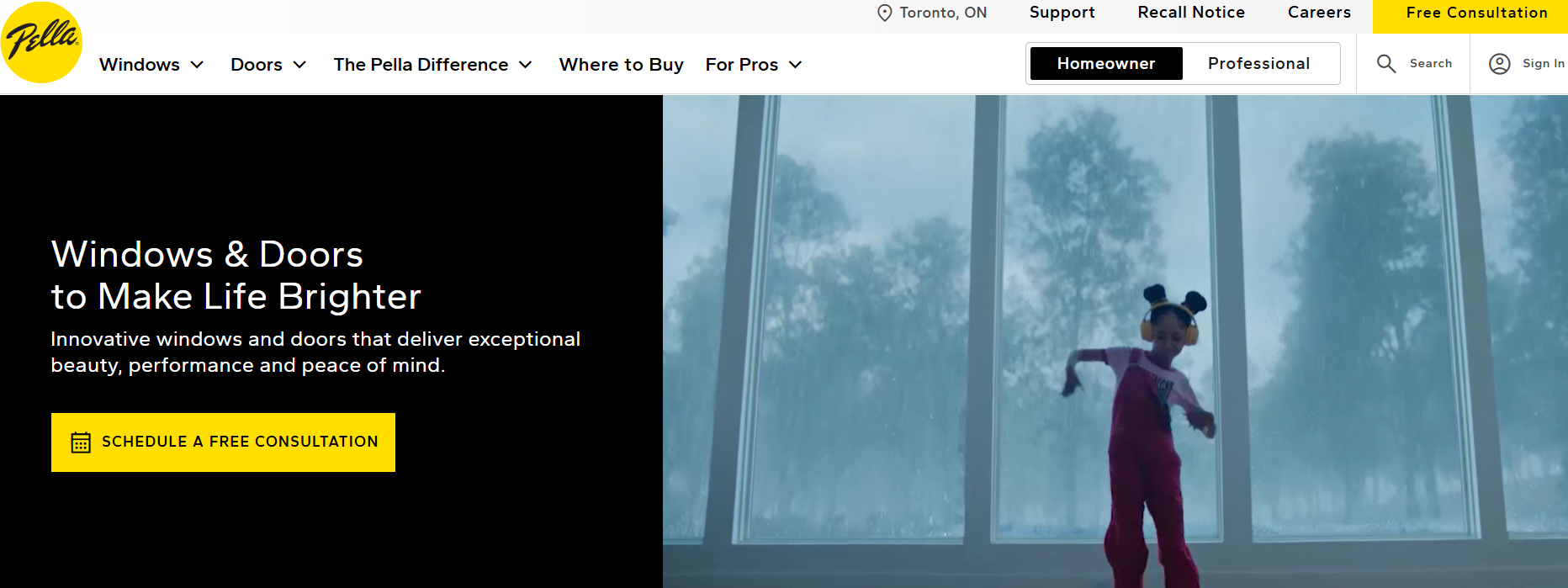 Pella Windows & Doors homepage