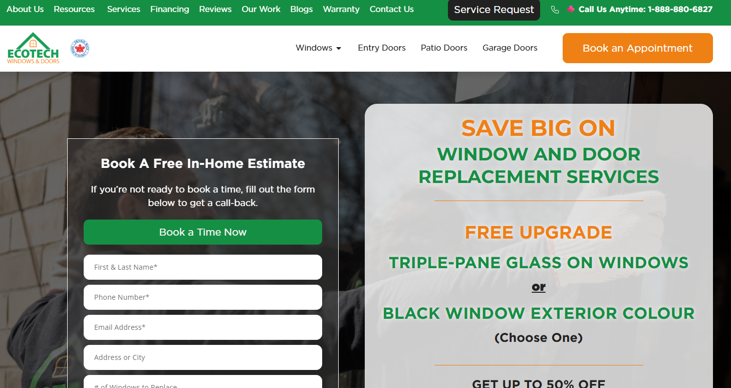 EcoTech Windows & Doors homepage