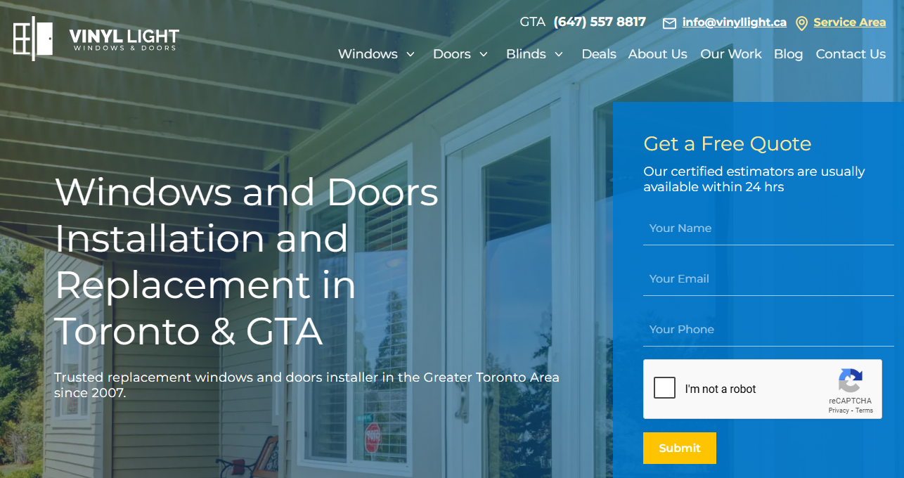 Vinyl Light Windows & Doors homepage
