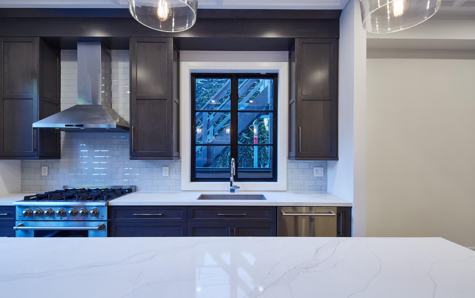 kitchen with igu window above the sink