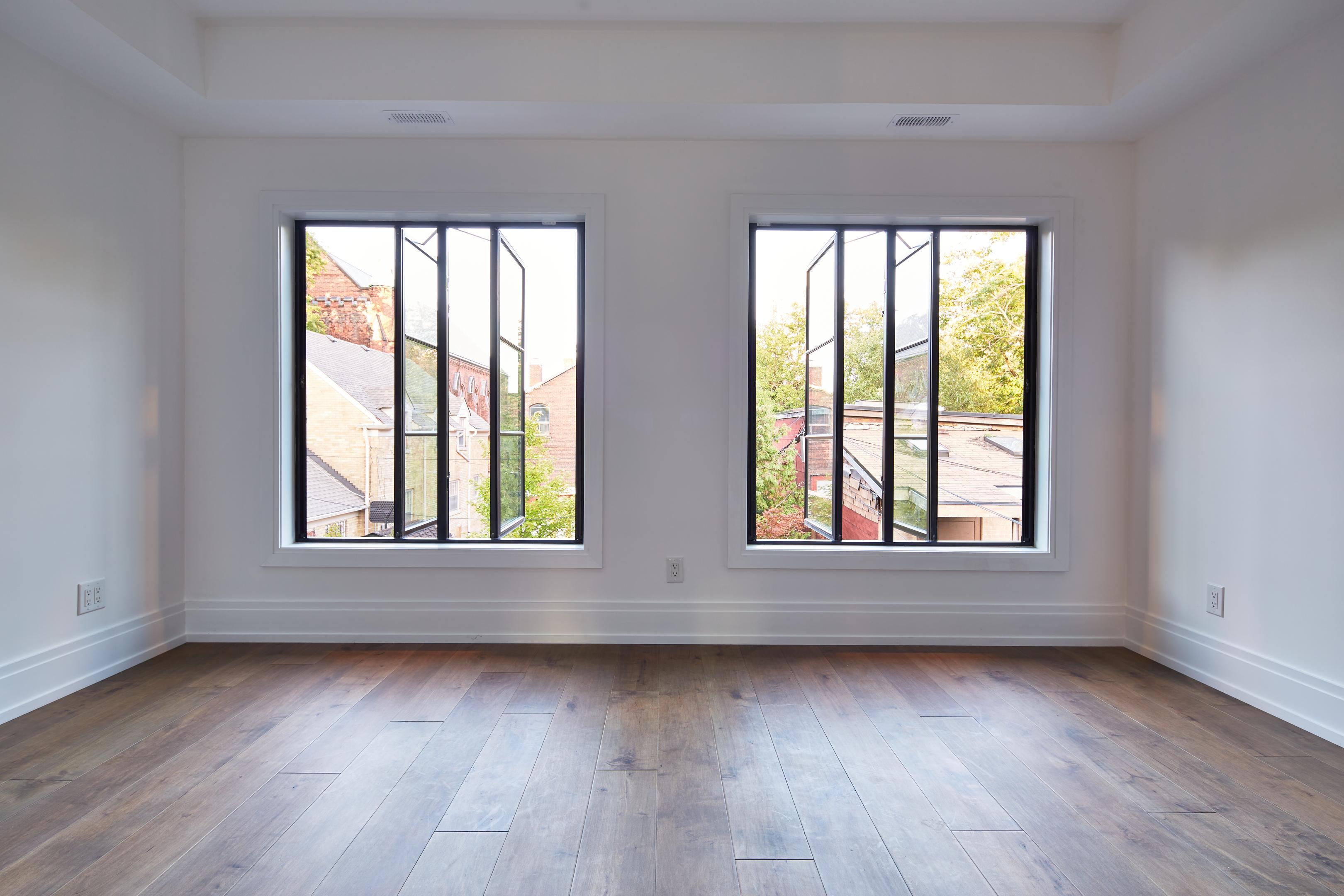 room with four casement windows