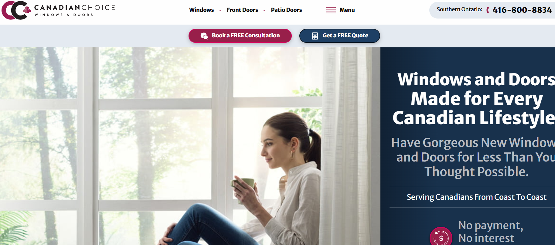 Canadian Choice window company homepage