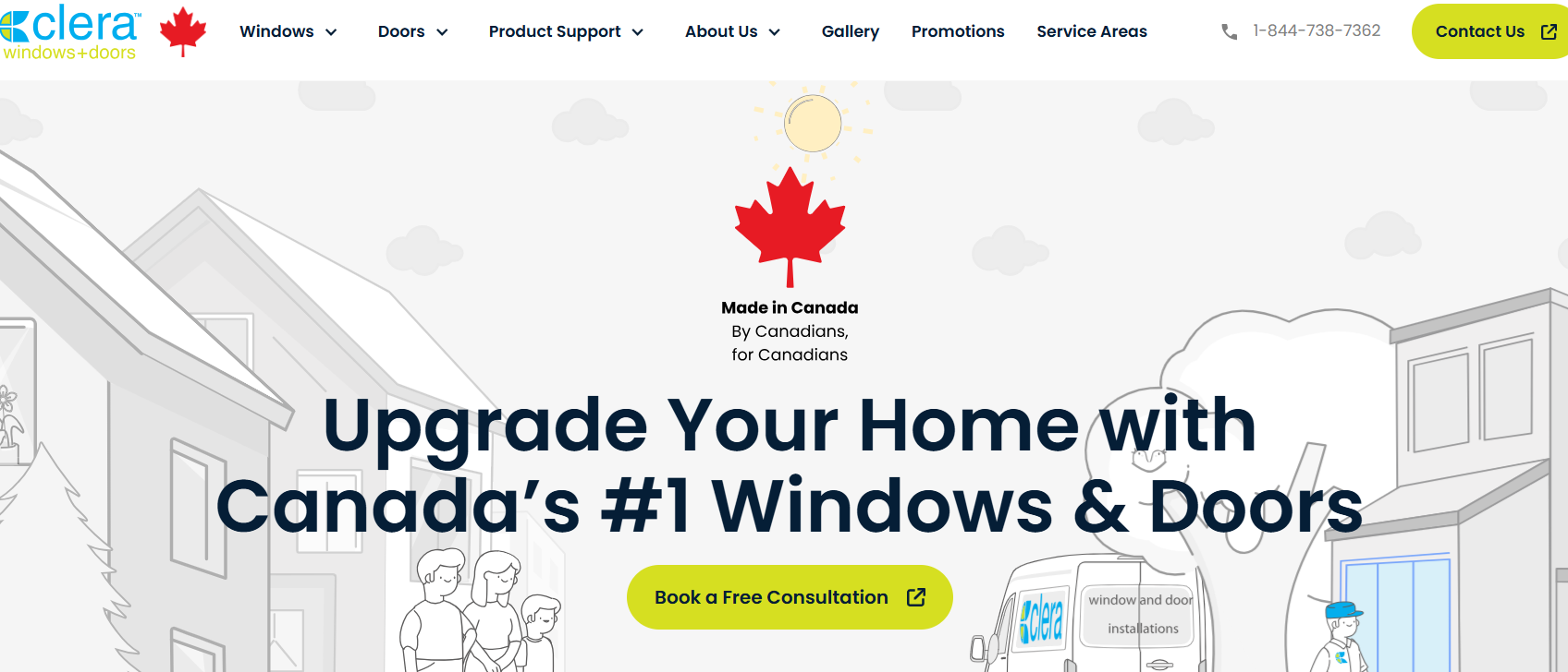 Clera window company Brampton homepage