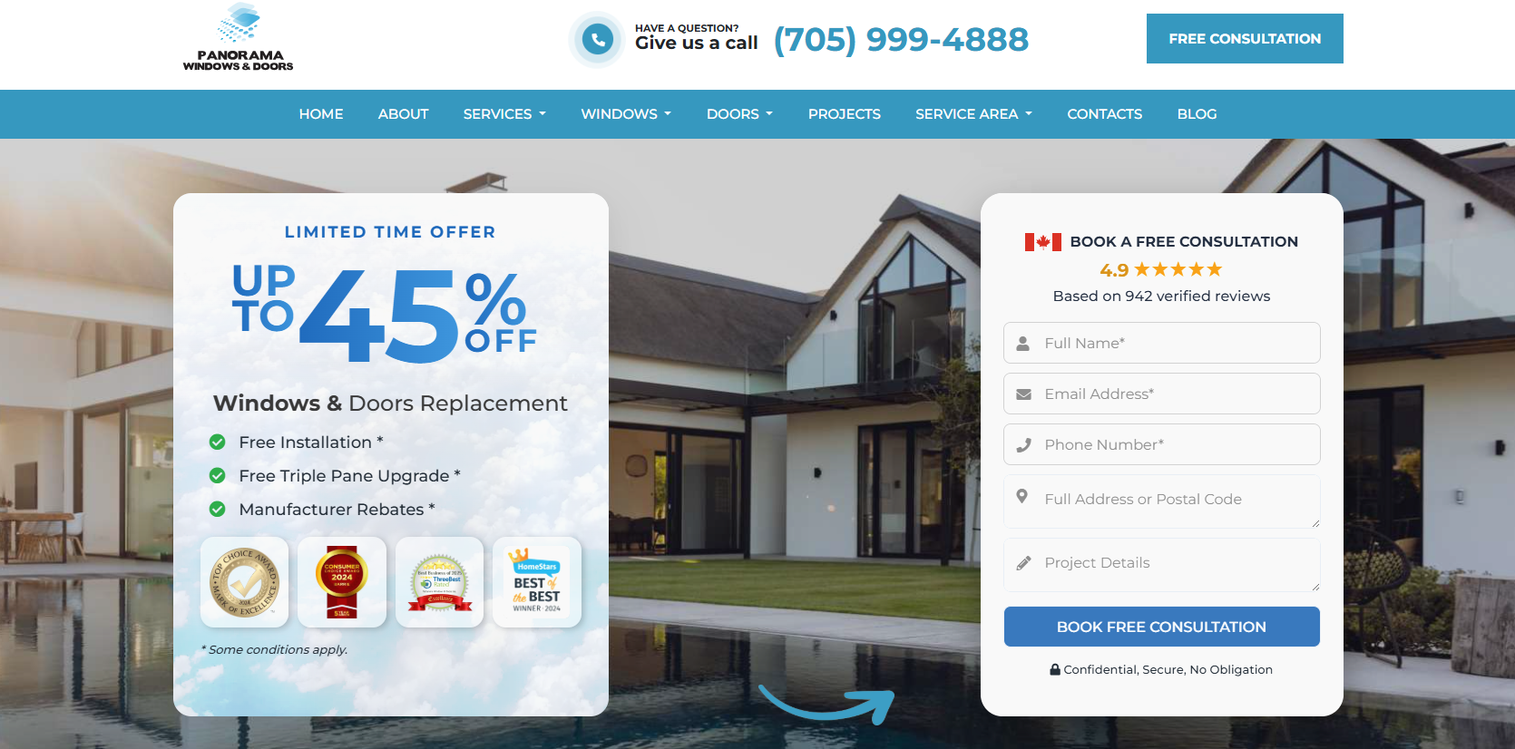 Panorama Windows & Doors homepage