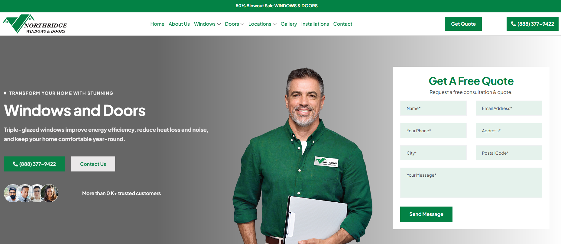 Northridge Windows & Doors homepage