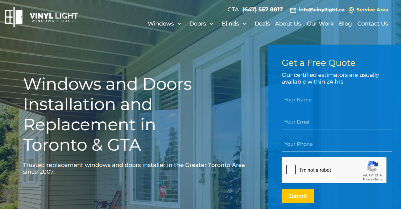 Vinyl Light Windows & Doors homepage