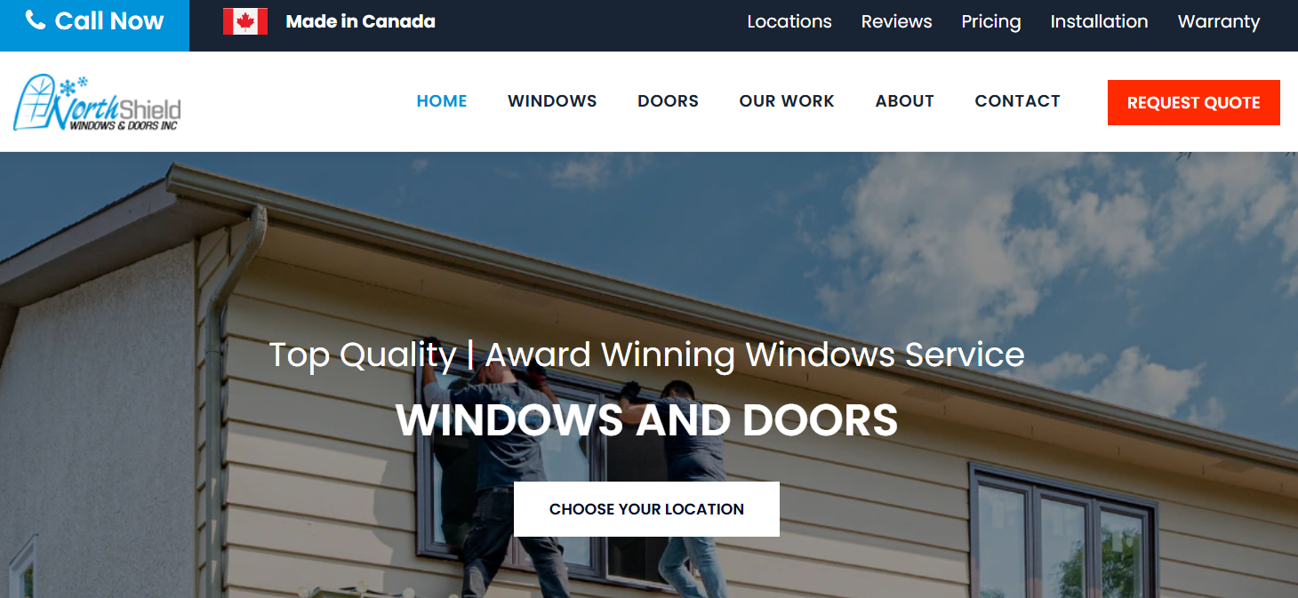 NorthShield Windows & Doors Inc. homepage