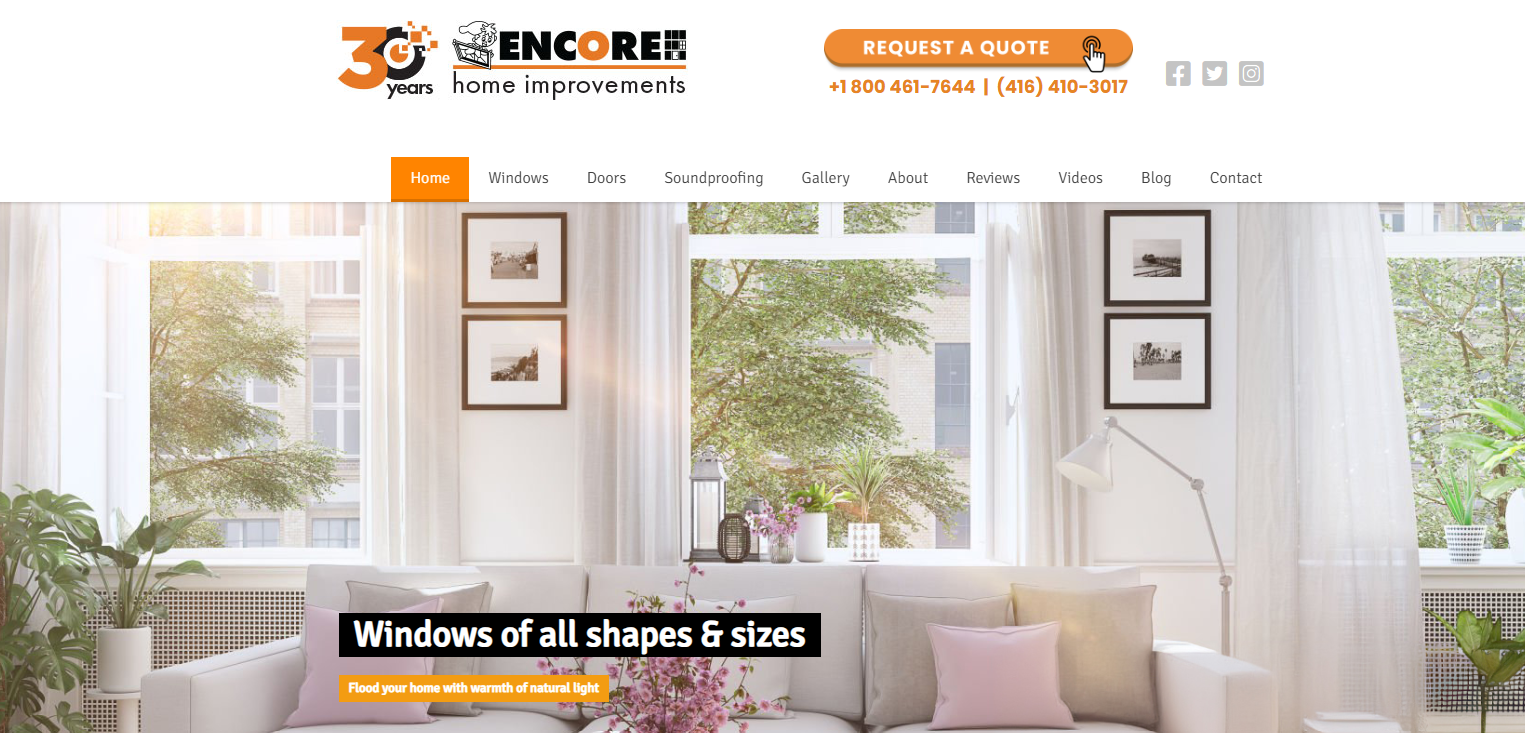 Encore Home Improvements homepage