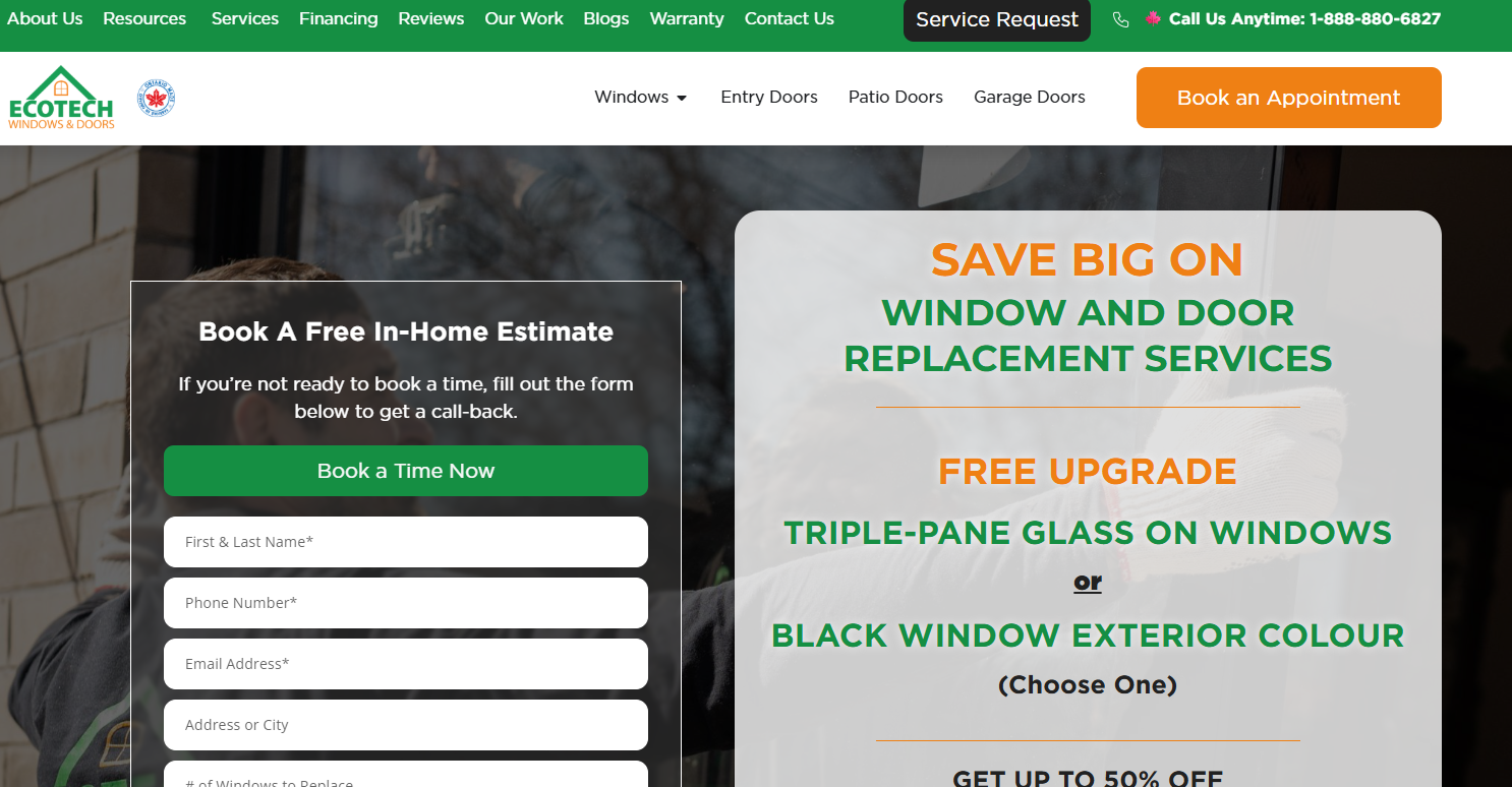 EcoTech Windows & Doors homepage