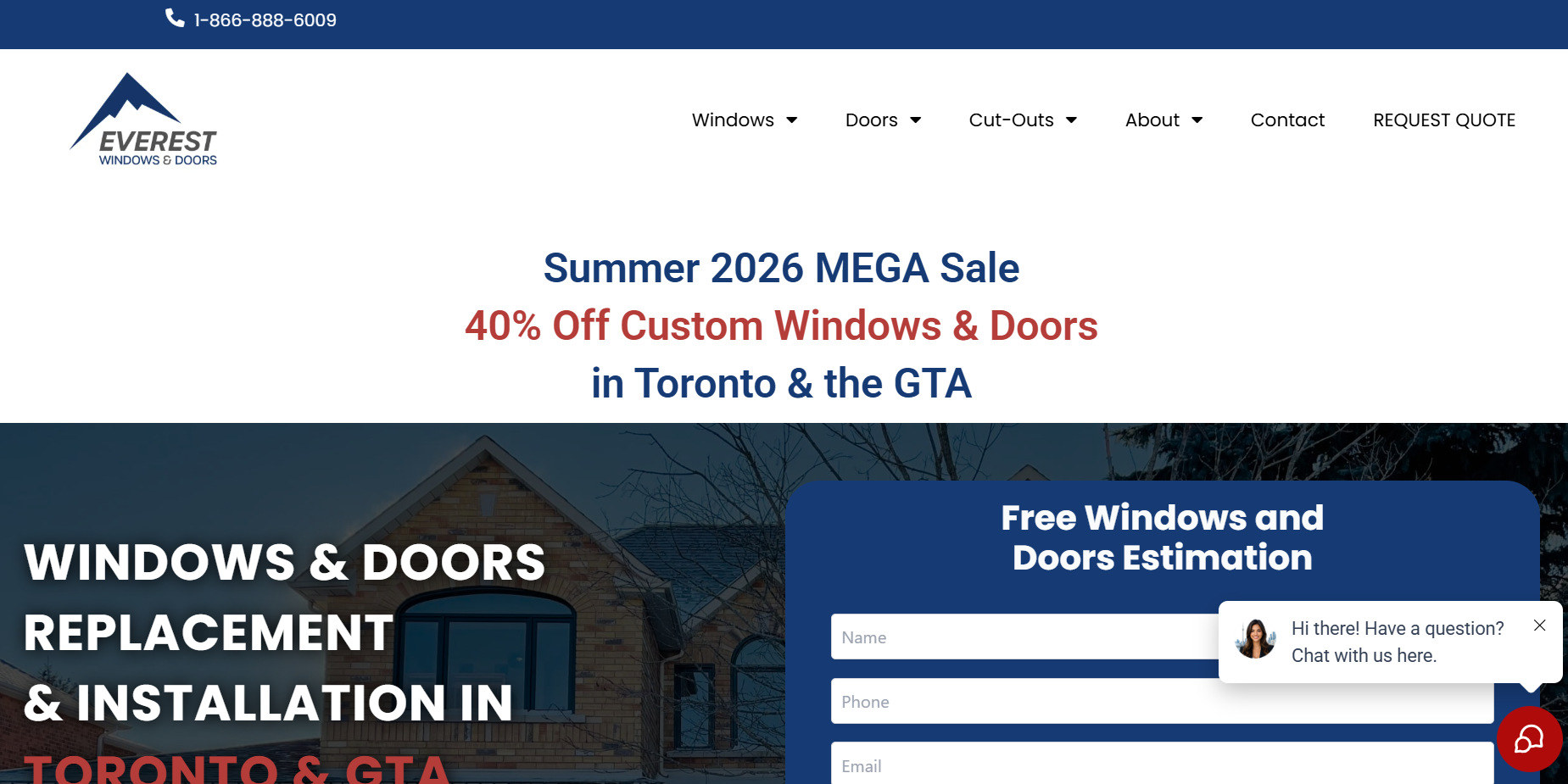 Everest Windows & Doors Inc. homepage