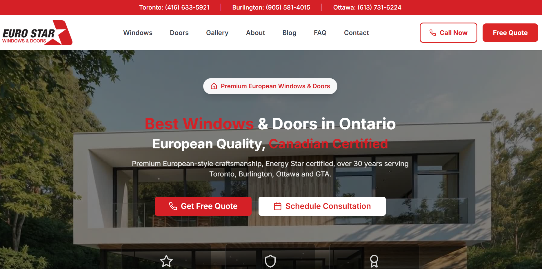 Euro Star Windows & Doors homepage